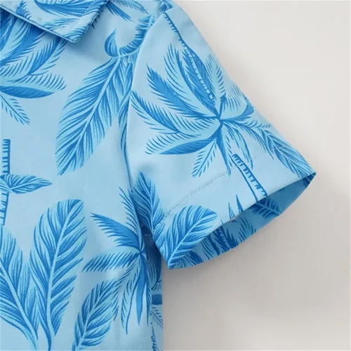 Vista 3 de ropa de niños de 2 a 4 años niños de manga corta dibujos animados hojas estampados camiseta tops pantalones cortos playa niño niños