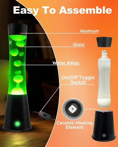Vista 8 de AONESY Lámpara de movimiento líquido con control remoto y temporizador de 12 horas, luz nocturna que cambia de 17 colores, lámpara de mesa LED