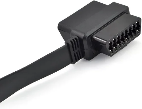 Vista 6 de Cable divisor OBD2 de 20 pulgadas/19.7 in, OBD-II, 16 pines, hembra a macho/hembra, conector de extensión de cable plano, cable de diagnóstico