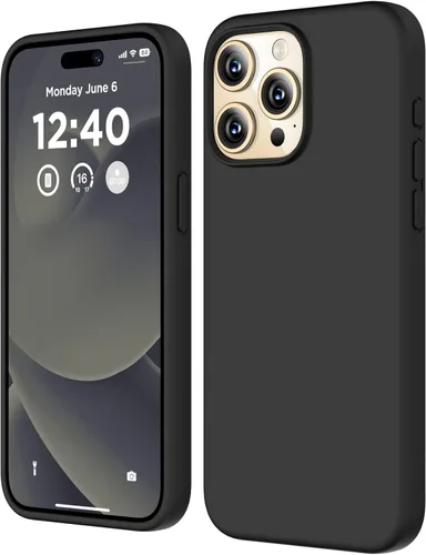 Vista 22 de Funda compatible con iPhone 15 Pro, funda de silicona líquida, funda protectora de cuerpo completo a prueba de golpes, funda delgada para teléfono