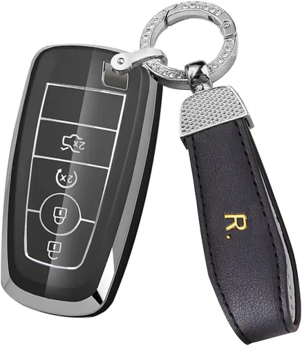 Vista 15 de ontto Funda para llavero de automóvil de 4 botones compatible con Ford Explorer Bronco Expedition protección completa para Escape Edge Maverick Negro