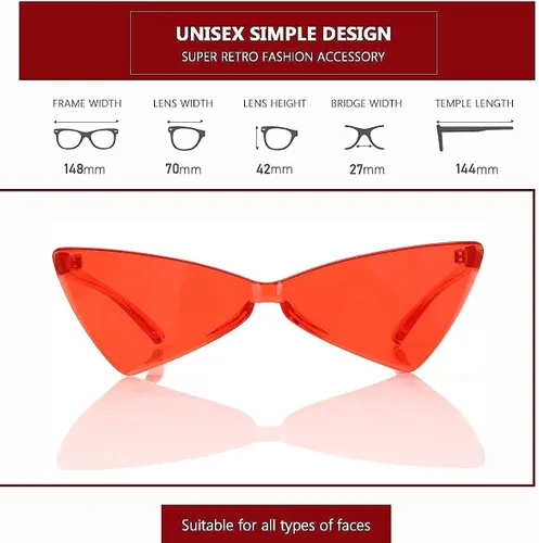 Vista 5 de OLIN Yoela Triangle Rimless Sunglasses One Piece Colored Transparent Sunglasses For Women and Men