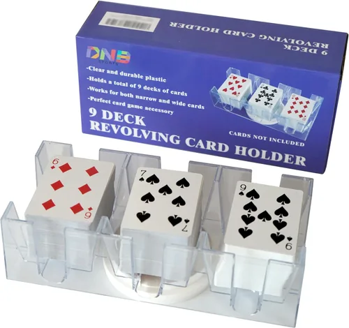 Vista 7 de DNB Bandeja Giratoria para Cartas de Juego - Portacartas Canasta Giratorio de Plástico para 2 Mazos