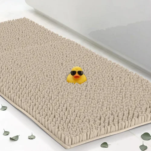 Vista 28 de Tapetes de baño pequeños de felpilla de 22 x 14 pulgadas, tapetes de baño absorbentes de felpa, de secado rápido, suaves y lavables a máquina