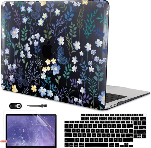 Vista 21 de Funda para MacBook Air de 13 pulgadas 2021 2020 2019 2018 para Mac A2337 M1 A2179 A1932 Funda con Touch ID, funda rígida de plástico