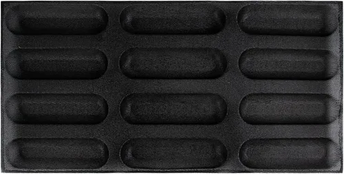 Vista 5 de Pan para hornear baguette pan perforado Eclair hojas de malla molde de silicona estrecha barra rectangular 15.748x11.732x0.197 in 16-cavidad por