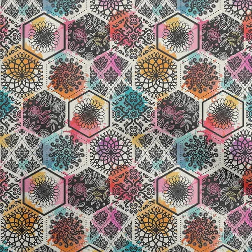 Vista 10 de oneOone Cotton Flex Dark Blue Fabric Floral DIY Clothing Quilting Fabric Print Fabric By Yard 40 Inch Wide-2H Azul Oscuro