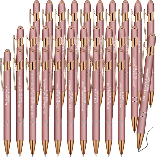 Vista 8 de Geosar 30 bolígrafos cristianos con versículos bíblicos, regalos para mujeres, bolígrafos inspiradores de escritura a granel, citas motivacionales