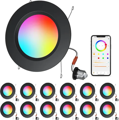 Vista 11 de Lata de cambio de color de iluminación empotrable de 5/6 pulgadas