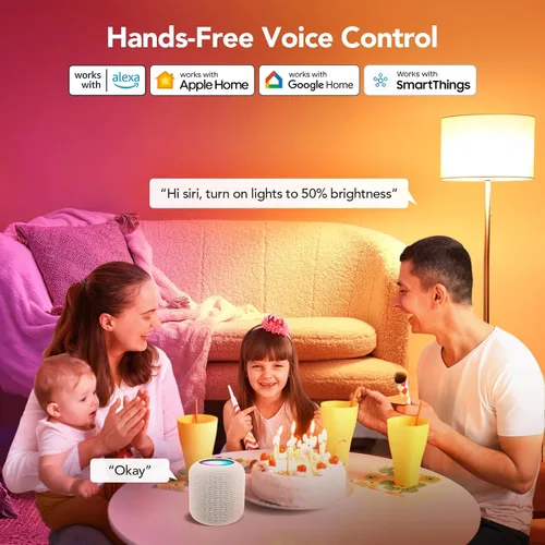 Vista 5 de OREiN Matter - Bombilla inteligente, bombillas inteligentes con control remoto que funcionan con Apple Home, Alexa, Google Home, SmartThings