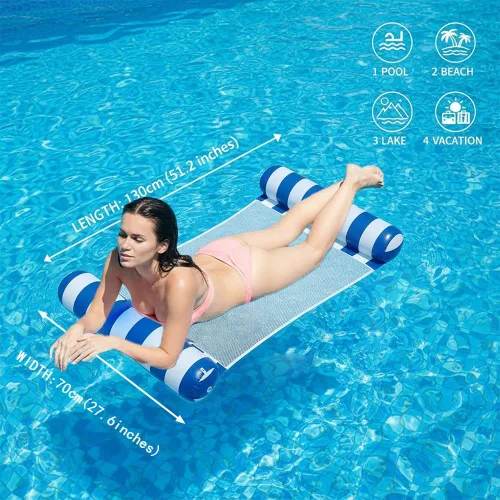 Vista 4 de 3/5/8 Pack Pool Hammock Upgrated Water Pool Floats, 4-in-1 XL (Hammock, Saddle, Lounge Chair, Drifter) Multi-Purpose Water Pool Float, Non-Stick PVC