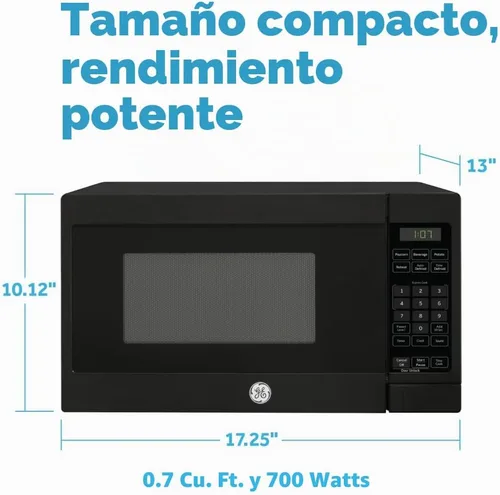 Vista 3 de [Usado] GE GCHK07N1WBB - Horno microondas para encimera, 700 vatios, 0.7 pies cúbicos, negro, GCHK07N1WBB
