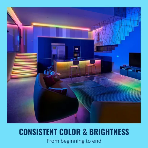 Vista 2 de Tira de luces LED WiZ Connected de 16.4 pies para tu hogar inteligente, luces LED multicolor fluidas, iluminación RGBIC que cambia