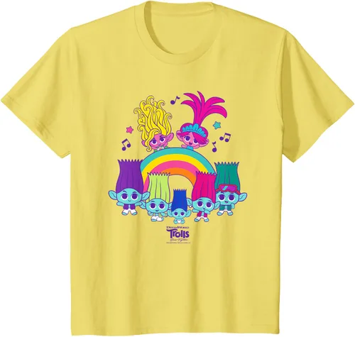 Vista 31 de Camiseta DreamWorks Trolls Band Together BroZone Poppy Viva Rainbow Negro