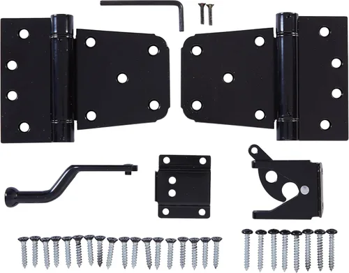 Vista 6 de National Hardware Kit de puerta de cierre automático, bisagras y pestillo