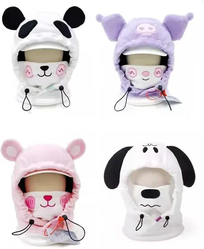 Vista 9 de Lindo animal esquí pasamontañas felpa snowboard máscara invierno deportes nieve accesorios sombrero Kawaii snowboard