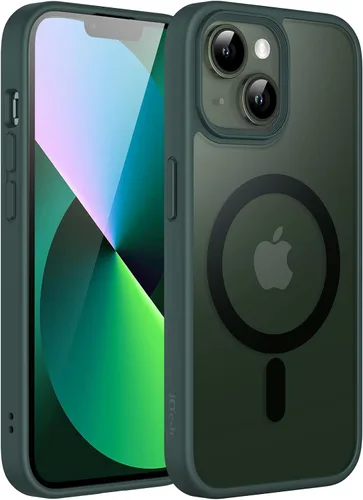 Vista 10 de JETech Funda magnética para iPhone 13 de 6.1 pulgadas, compatible con MagSafe, translúcida mate, delgada, a prueba de golpes, color negro