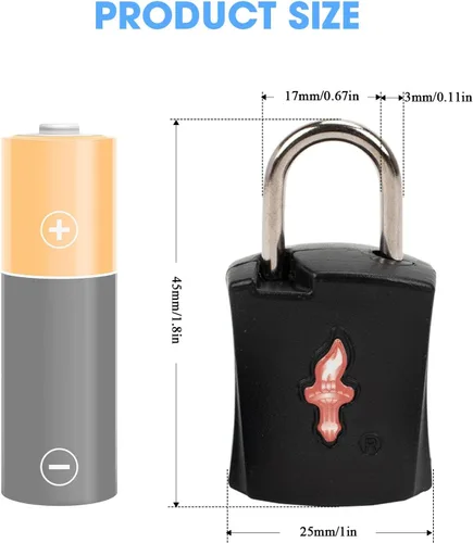 Vista 2 de TSA Candados para equipaje (paquete de 3) Candados con llave de núcleo de latón para maletas, armarios de gimnasio y mochilas escolares Cerradura