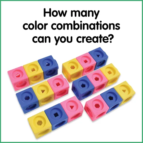 Vista 8 de edxeducation Cubos de matemáticas Juego de 100 bloques de conteo con 5 formas Elementos manipulativos de matemáticas para preescolares