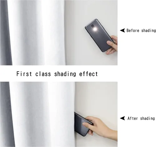 Vista 19 de Cortinas opacas para dormitorio con línea negra, 100 % opacas, con aislamiento térmico, cortinas largas para sala de estar, tratamiento de ventanas