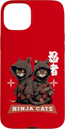 Vista 9 de iPhone 16 Kawaii Japanese Writing Samurai Ninja Cats Samurai Case