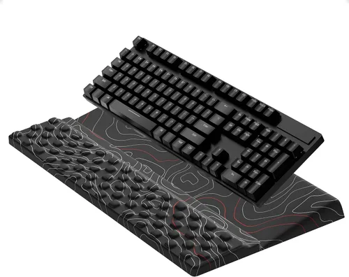 Vista 26 de Ospelelf Almohadilla para reposamuñecas para teclado, cómodo soporte ergonómico para teclado, accesorios de escritorio de oficina, artículos Anémona