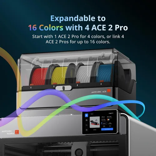 Vista 4 de Anycubic Kobra S1 Max Combo Impresora 3D multicolor, 13.8" x 13.8" x 13.8