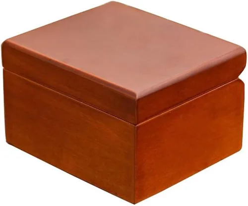 Vista 3 de Caja de música de madera enrollada con movimiento chapado en oro, increíble gracia, marrón