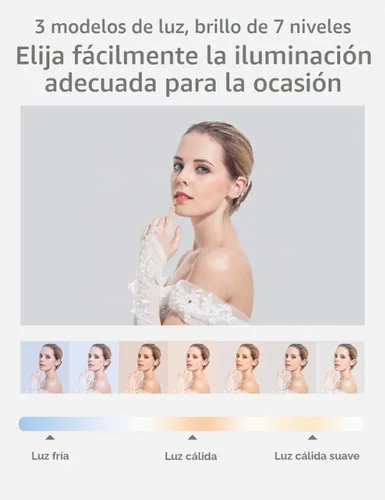 Vista 5 de Viozon Soporte extensible para selfie con rotación de 360° con soporte para teléfono, recargable e inalámbrico, plegable, luz LED de 7 brillos