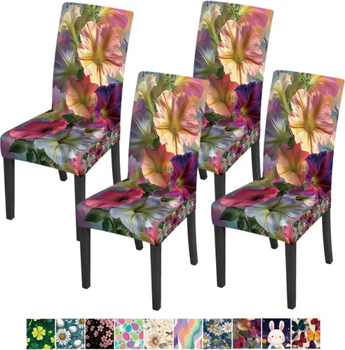 Vista 14 de ANNA QUEEN Juego de 6 fundas para sillas de comedor y cocina, fundas elásticas lavables para sillas de comedor, decoración elegante del hogar