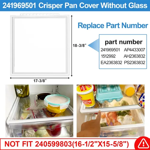 Vista 4 de Marco de Estante Mejorado 241969501 sin Vidrio Compatible con Refrigerador Piezas de Repuesto de Estante Frigidaire Repuesto de Estante Frigidaire