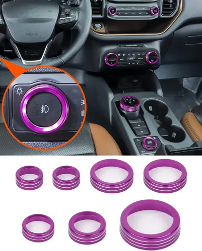 Vista 18 de Savadicar CKT01 Billet - Juegos de molduras de perillas de control de aluminio billet, faros/4WD/HVAC, biseles de anillos de perillas de control