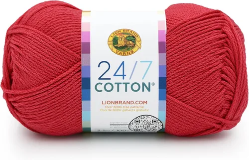 Vista 20 de Lion Brand Yarn - Hilo ligero 24/7 de algodón para tejer, hacer ganchillo y manualidades, Ámbar, paquete de 1 Light Worsted 100% Mercerized Cotton