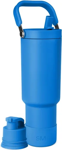 Vista 23 de Simple Modern Trek Pivot Vaso con pajita abatible de 30 oz con asa Botella de agua y protector Tapas intercambiables de pajita y para beber
