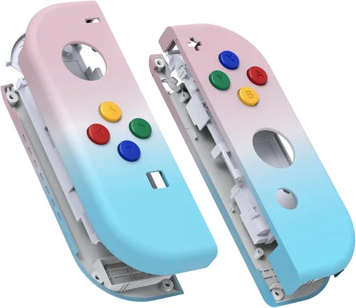 Vista 25 de eXtremeRate DIY Replacement Shell Buttons for Nintendo Switch & Switch OLED, Blue Soft Touch Custom Housing Case with Full Set Button for Joycon