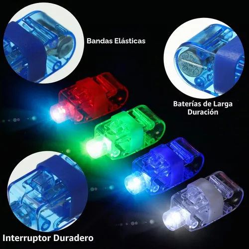 Vista 4 de Hortsun - 200 luces LED para dedos, recuerdos de fiesta, multicolor