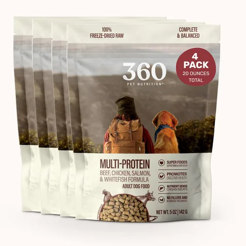 Vista 16 de 360 Pet Nutrition Alimento crudo liofilizado para perros – Receta de carne de res con hígado y órganos, alta proteína con omega-3, frutas, verduras