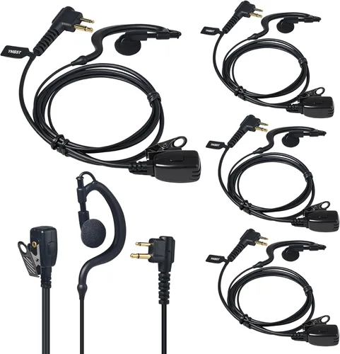 Vista 9 de Auricular Walkie Talkie en forma de G de 2 pines con micrófono PTT