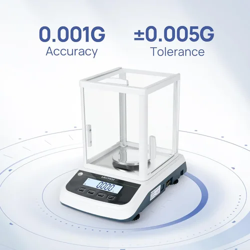 Vista 2 de Balanza de Laboratorio 0.001g×100g Precisión Digital Balanza Analítica de Laboratorio para Joyería con Parabrisas, Interfaz RS232 Balanza Analítica