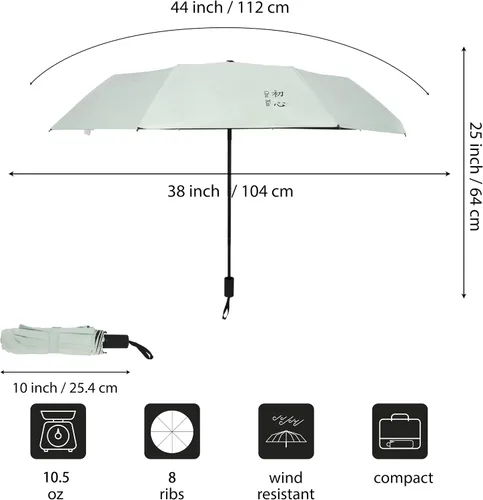 Vista 2 de Xiuying Feng Paraguas de viaje a prueba de viento ligero sol y lluvia paraguas para mujeres y hombres protección UV varios colores regalos