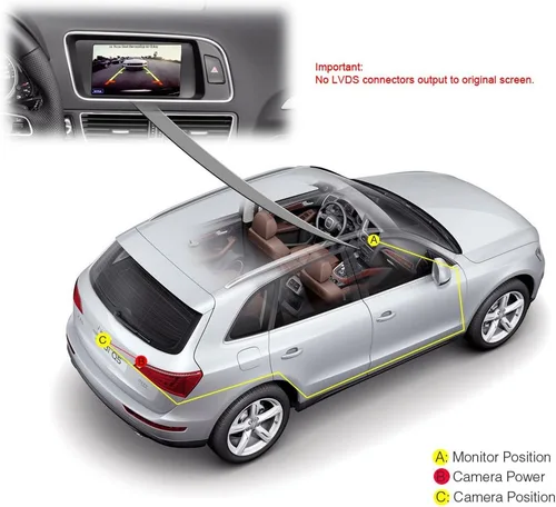 Vista 5 de Cámara de visión trasera de coche con ángulo de visión amplio de color de alta definición impermeable con visión nocturna para 4 Runner/Land Cruiser