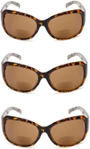 Vista 2 de 3 pares de gafas de sol de Jackie O Style bifocales de gran