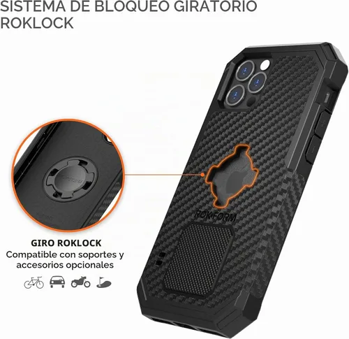Vista 7 de Rokform - Funda para iPhone 12 Pro Max, serie resistente, equipo de protección magnética de Apple, funda para iPhone con bloqueo giratorio RokLock