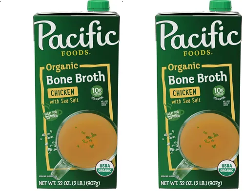 Vista 7 de Pacific Foods Caldo de hueso de pollo orgánico con sal marina, cartón de 32 onzas