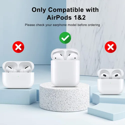 Vista 4 de Funda compatible con AirPods, funda de TPU suave para AirPods de 2 y 1 generación con bonito llavero de mariposa para niñas y mujeres
