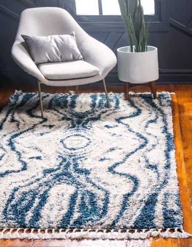 Vista 10 de Unique Loom Hygge Shag Collection - Alfombra rectangular de 2 pies 2 pulgadas x 3 pies 1 pulgada, color negro y blanco/gris