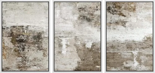 Vista 120 de wall26 Lienzo enmarcado para pared, juego de arte de acuarela pastel, paisaje rural, ilustraciones con formas abstractas, arte moderno, decorativo