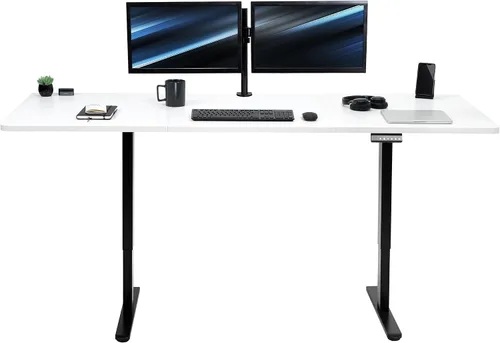 Vista 30 de VIVO DESK-KIT-E2B1B - Escritorio eléctrico de pie con motor doble, ajuste de altura de memoria, serie E2B, marco negro superior negro, DESK-KIT-E2B1B