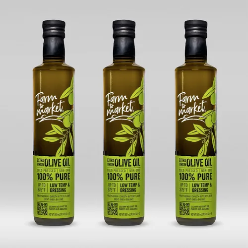 Vista 10 de Farm To Market NGMO - Aceite de oliva virgen extra 100% puro, prensado en frío, saludable, sin productos químicos, cargado con antioxidantes