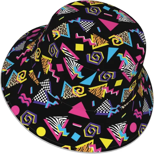 Vista 7 de Sombreros de pescador retro de los años 80 y 90 para mujeres y hombres, sombrero de sol fresco para regalo